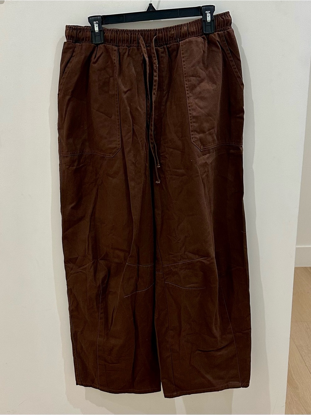 NWOT Double Zero Cotton Barrel Leg Pants Size L